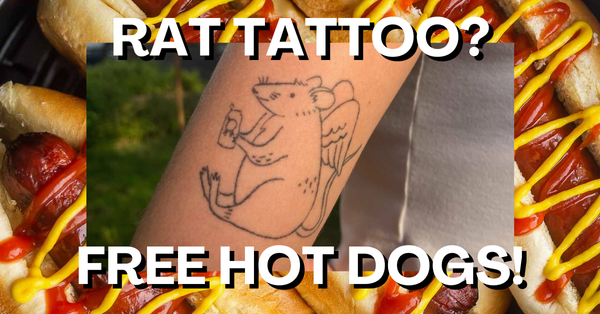 🐀 Rat Tattoo = Free Hot Dogs for Life at This Allston Bar! 🌭